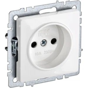 IEK BRITE Розетка 1-местная без заземления без защитных шторок 10А РС10-1-0-БрБ белый - BR-R10-10-K01 IEK BRITE Розетка 1-местная без заземления без защитных шторок 10А РС10-1-0-БрБ белый - BR-R10-10-K01